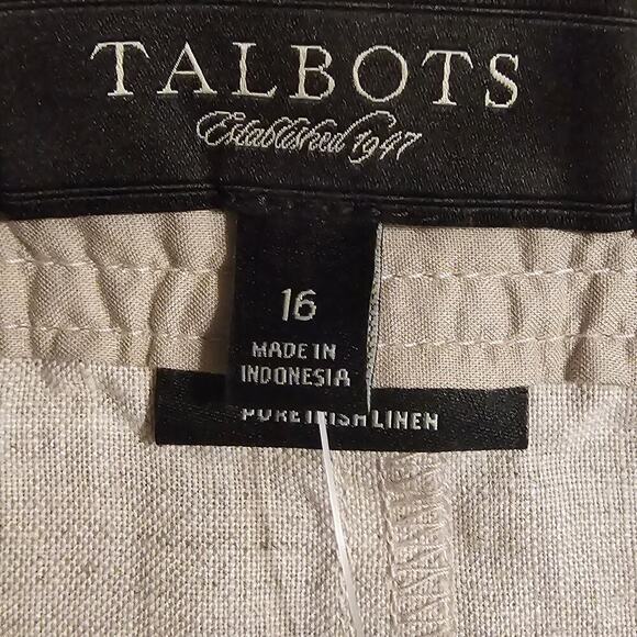 NWT, Talbots Women’s 100% Pure Irish Linen Skirt Beige, Size 16. - Picture 4 of 9